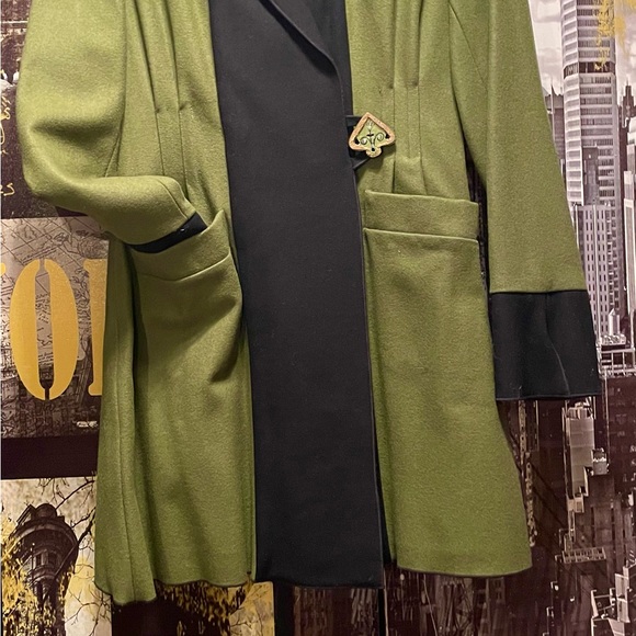 100% wool combo olive green and black New! Princess line One of a kind coat. - Picture 5 of 5